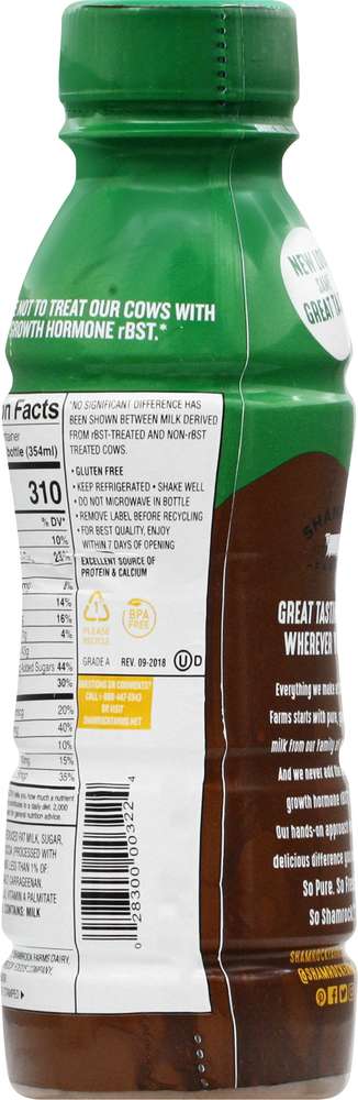 Shamrock Farms Milk, Reduced Fat, Chocolate, 2% Milkfat