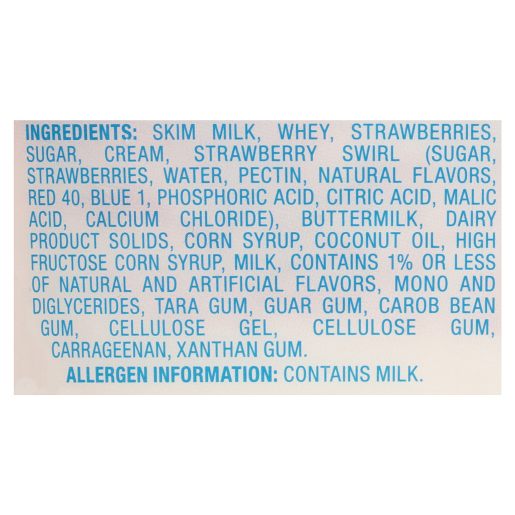 Blue Bunny Frozen Dairy Dessert, Double Strawberry Swirl