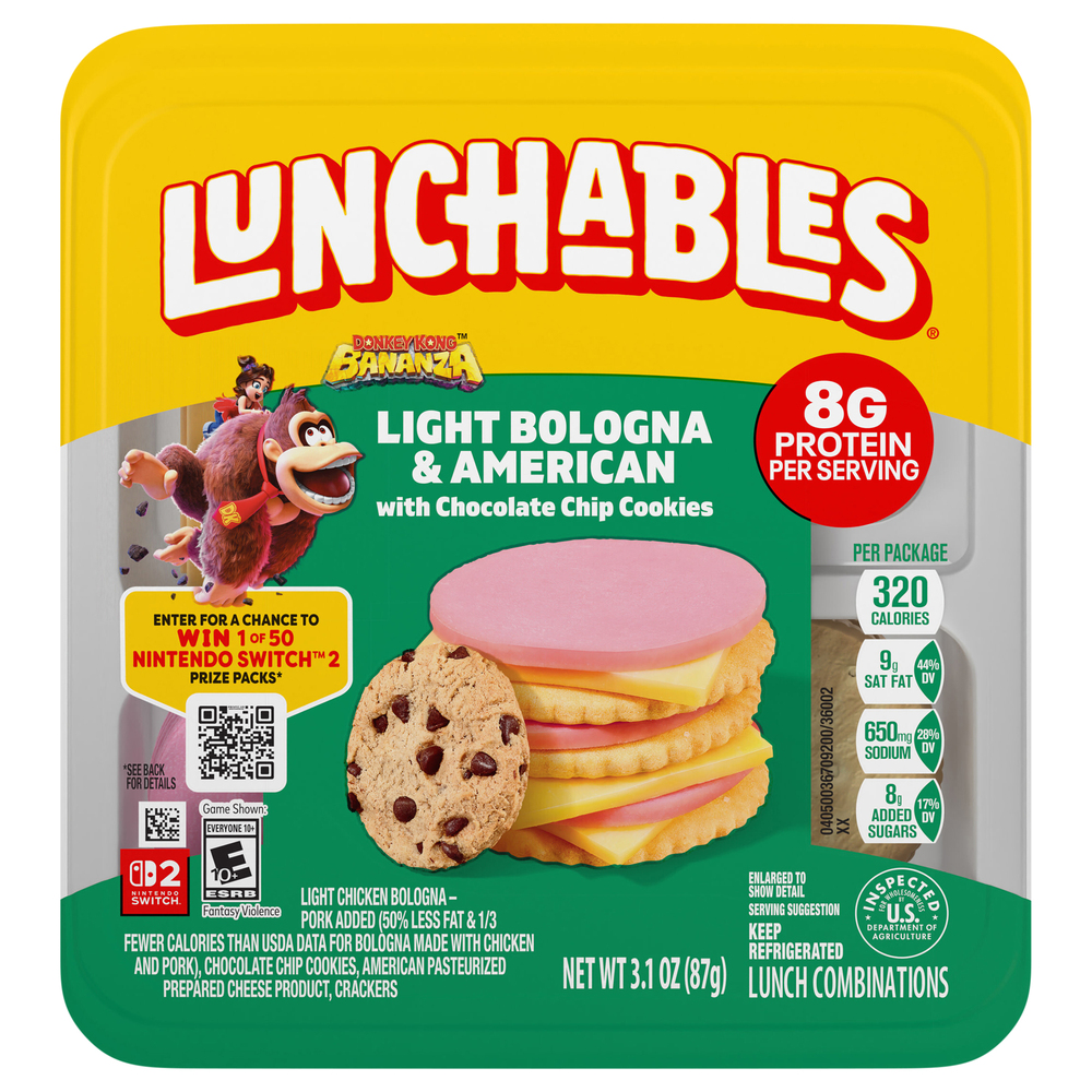 Lunchables Donkey Kong Bananza Light Bologna & American Lunch