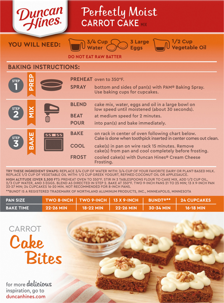 Duncan Hines Signature Perfectly Moist Carrot Cake Mix