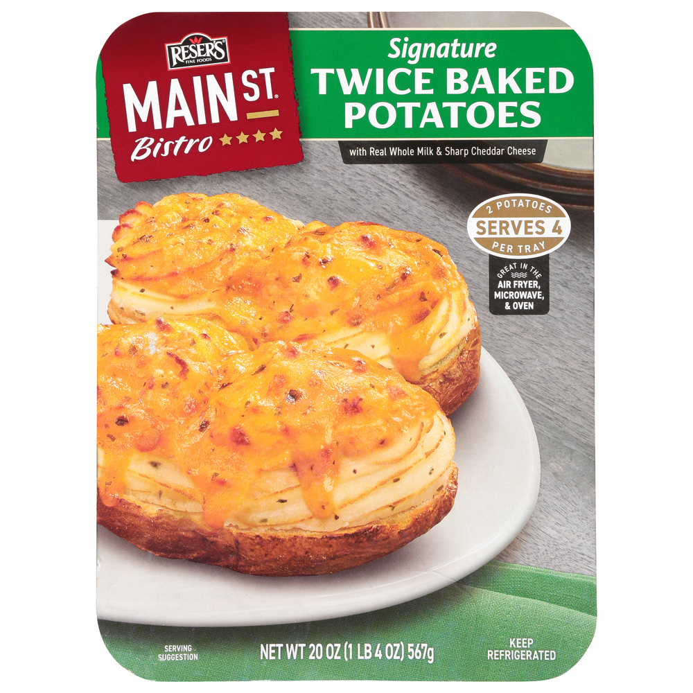 Main St Bistro Twice Baked Signature Potatoes with Real Whole Milk