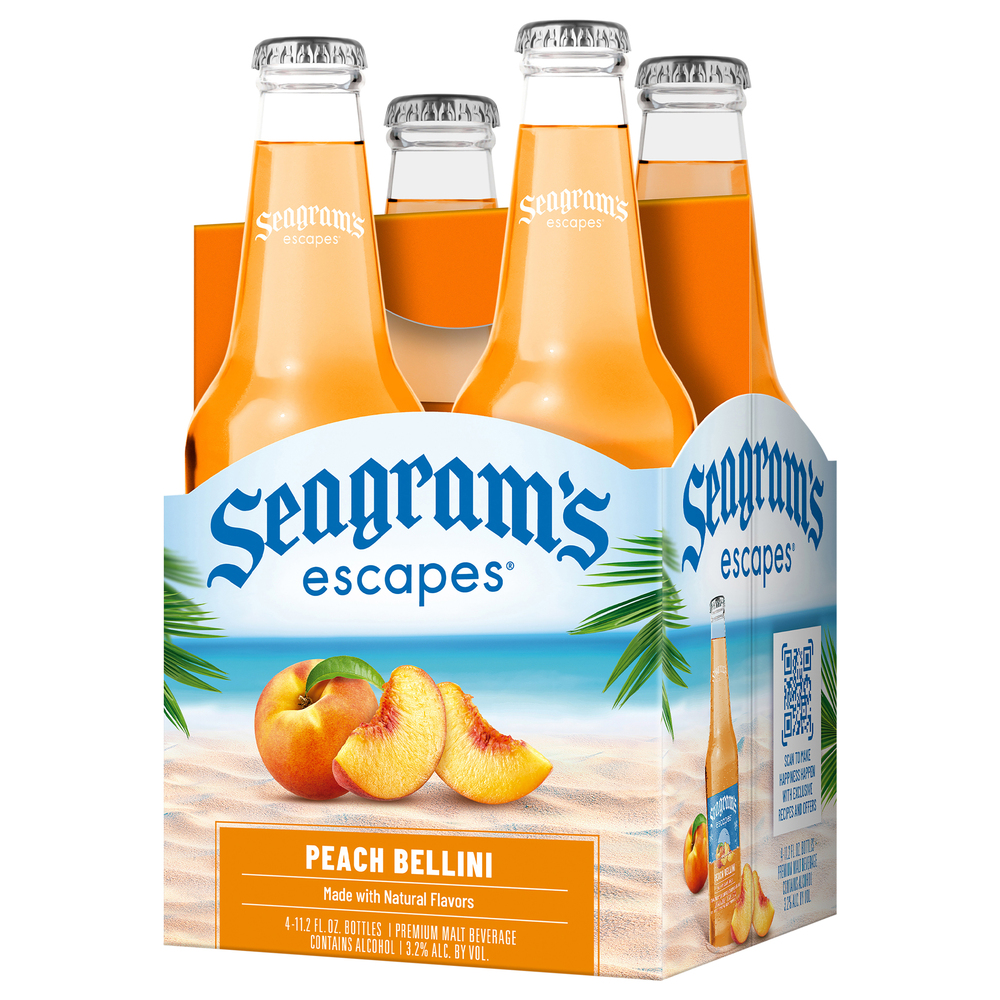 Seagram's Escapes Malt Beverage, Premium, Peach Bellini