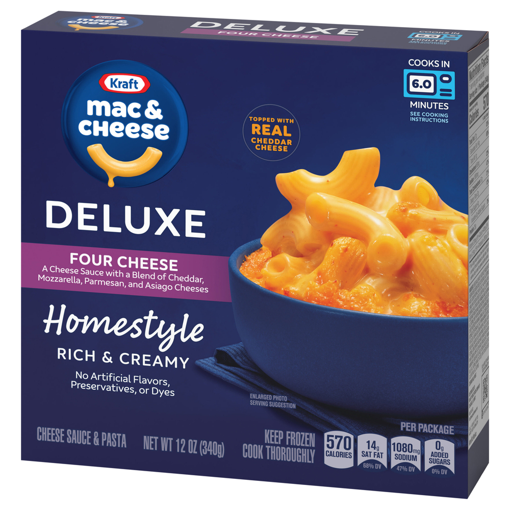 Kraft Cheese Sauce & Pasta, Four Cheese, Deluxe, Homestyle, Rich