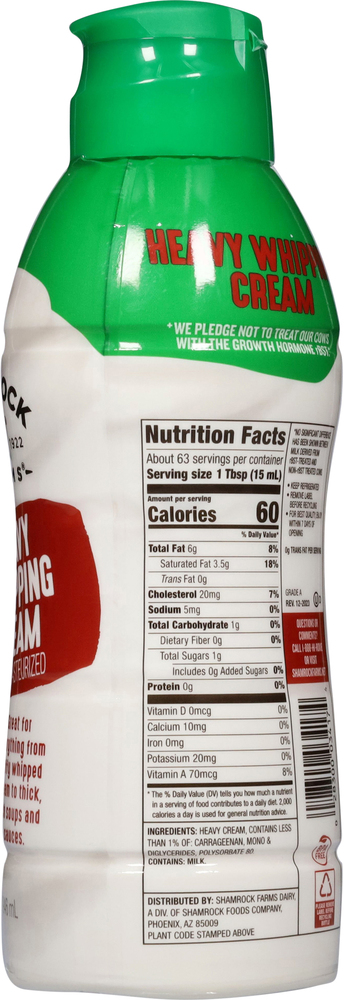 Shamrock Farms Ultra-Pasteurized Heavy Whipping Cream Heavy