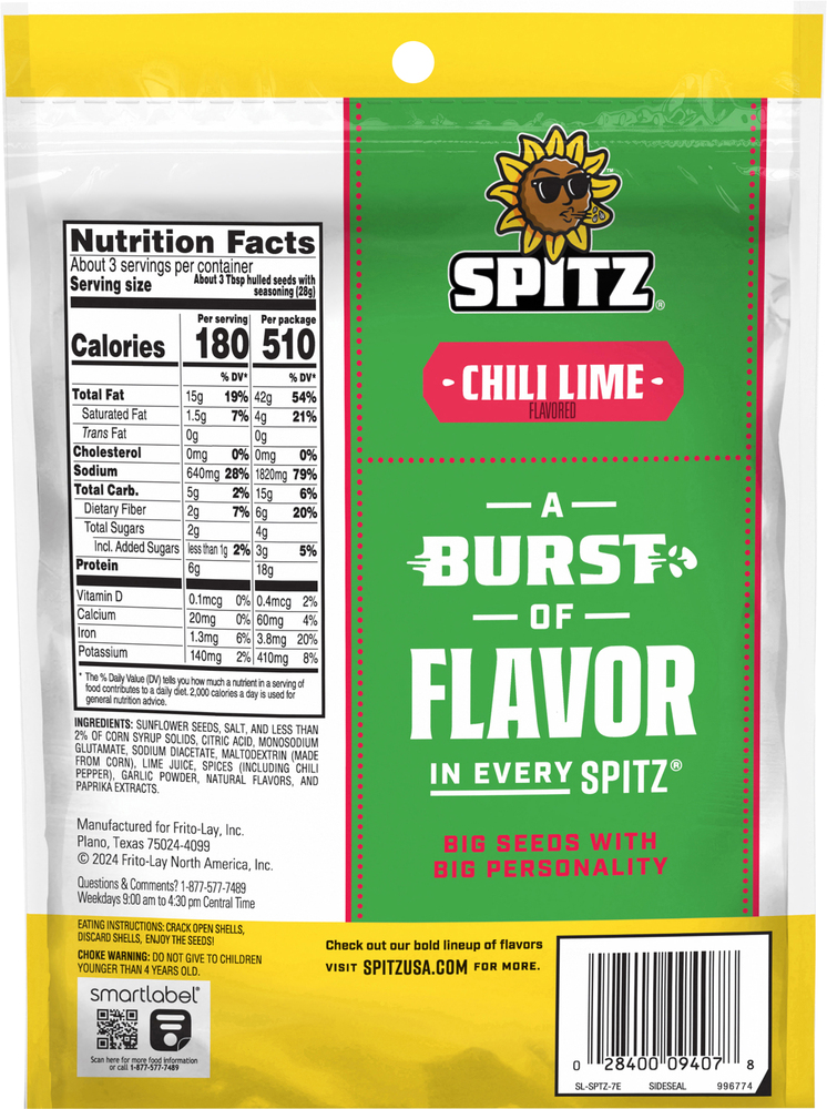 Spitz Chili Lime Flavored Sunflower Seeds