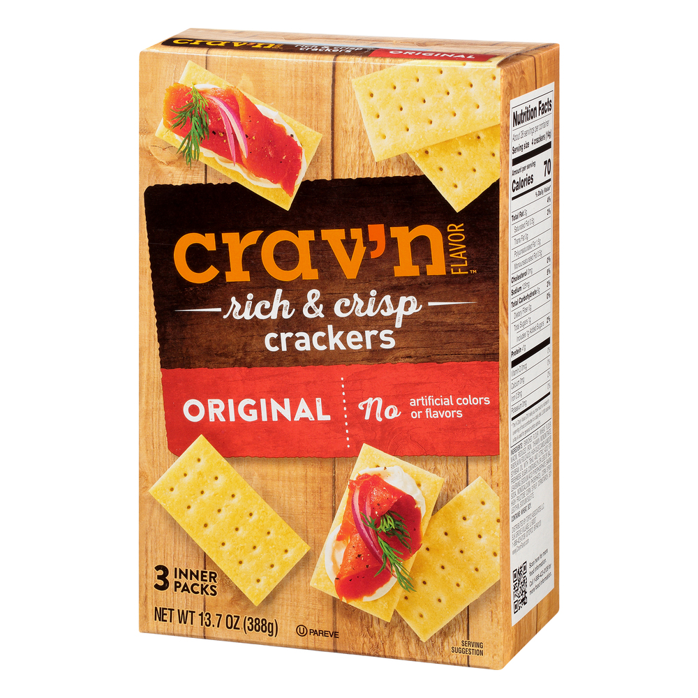 Crav'n Flavor Crackers, Original, Rich & Crisp,