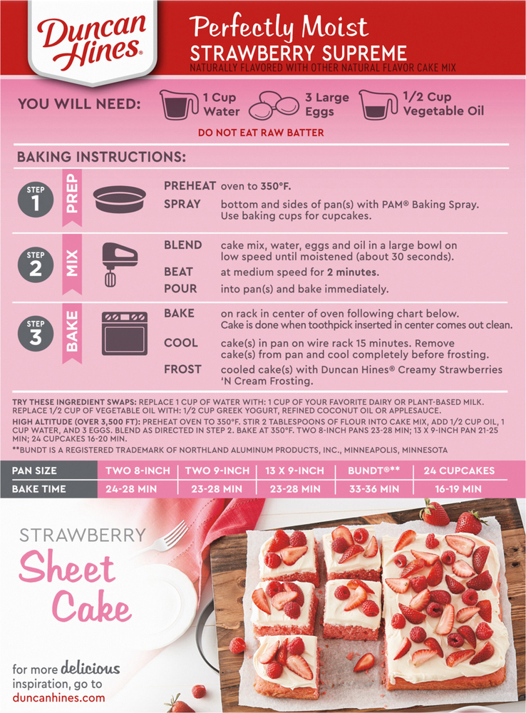 Duncan Hines Signature Perfectly Moist Strawberry Supreme Cake Mix