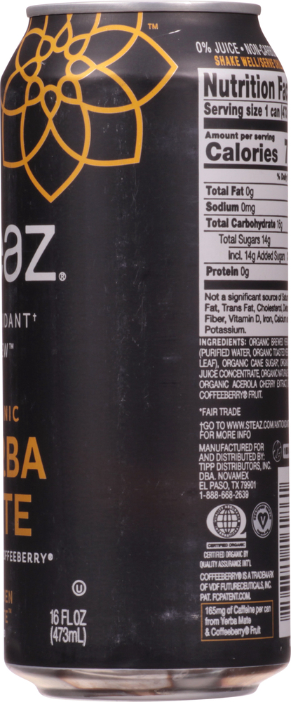 Steaz Antioxidant Brew Yerba Mate, Organic, Golden Mate Flavored