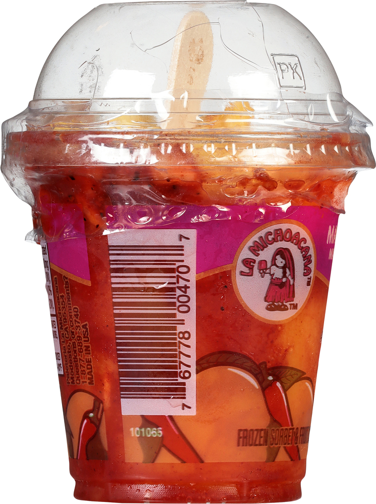 La Michoacana Frozen Sorbet & Fruit Cup, Mango Chamoy