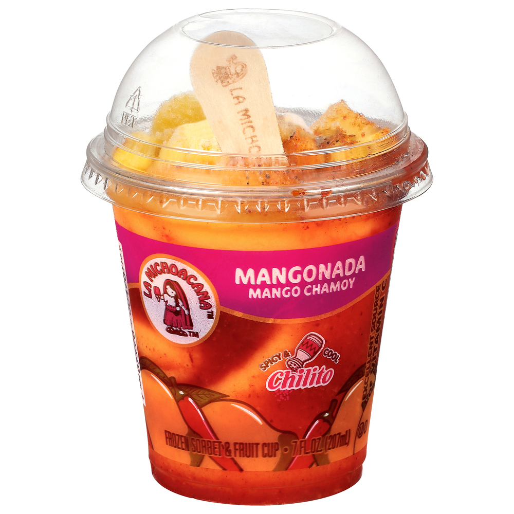 La Michoacana Frozen Sorbet & Fruit Cup, Mango Chamoy