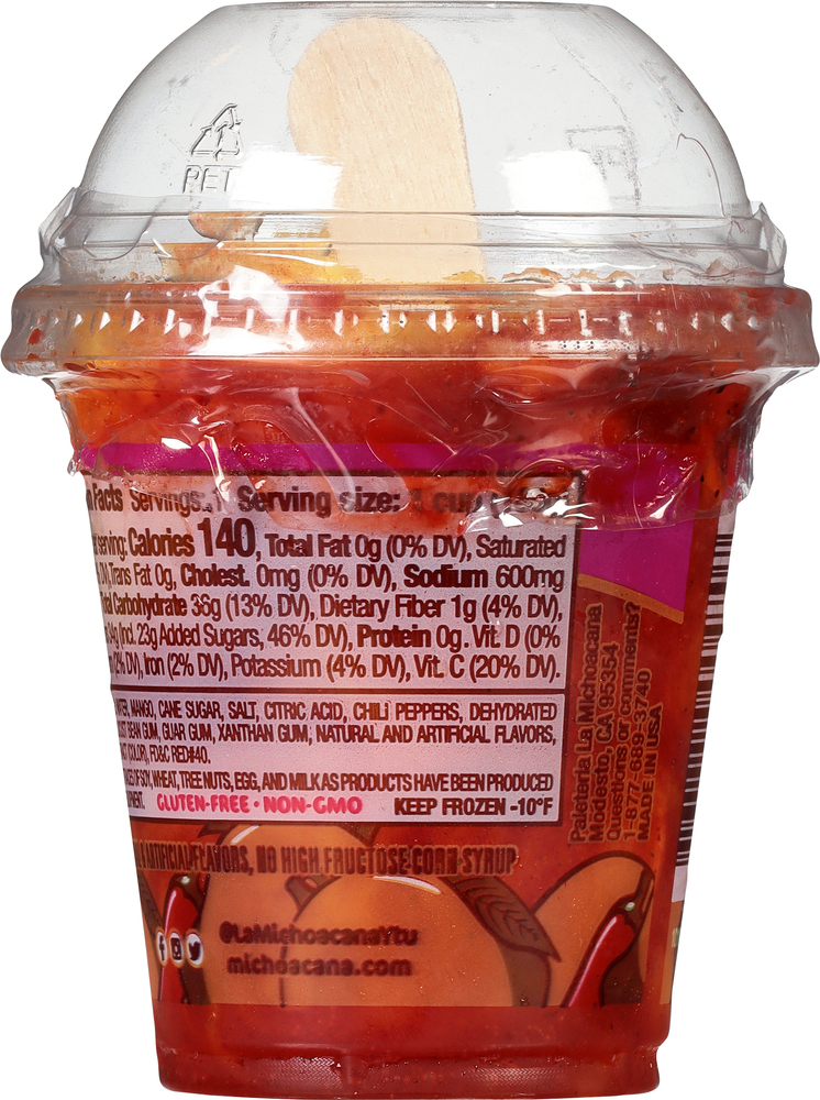 La Michoacana Frozen Sorbet & Fruit Cup, Mango Chamoy
