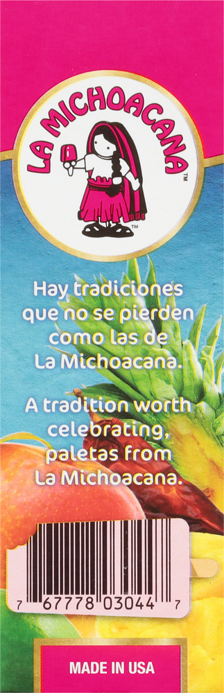 La Michoacana Frozen Fruit Bars, Pineapple, Lime, Mango, Minis