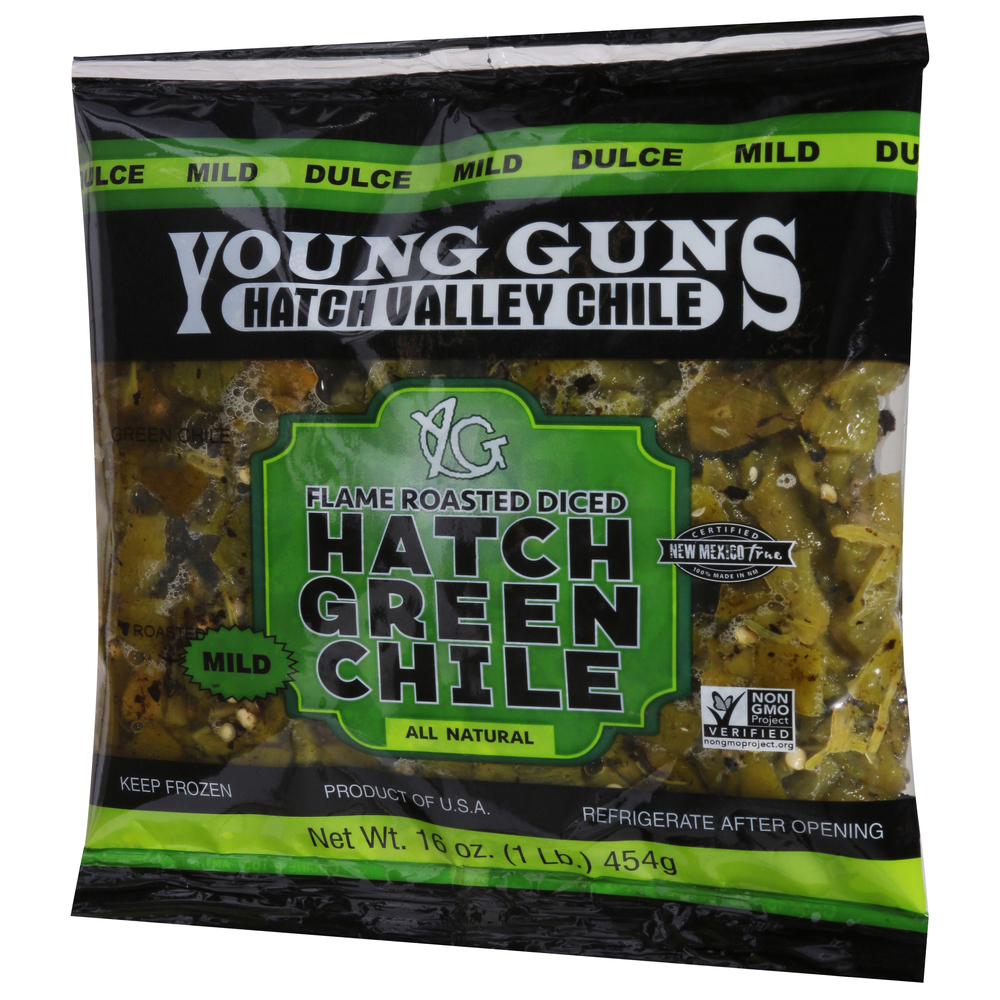 洋楽 Young Chile Young Guns Hatch Green Chile, Flame Roasted, Mild, Diced