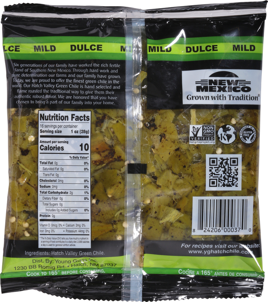 Young Guns Hatch Green Chile, Flame Roasted, Mild, Diced