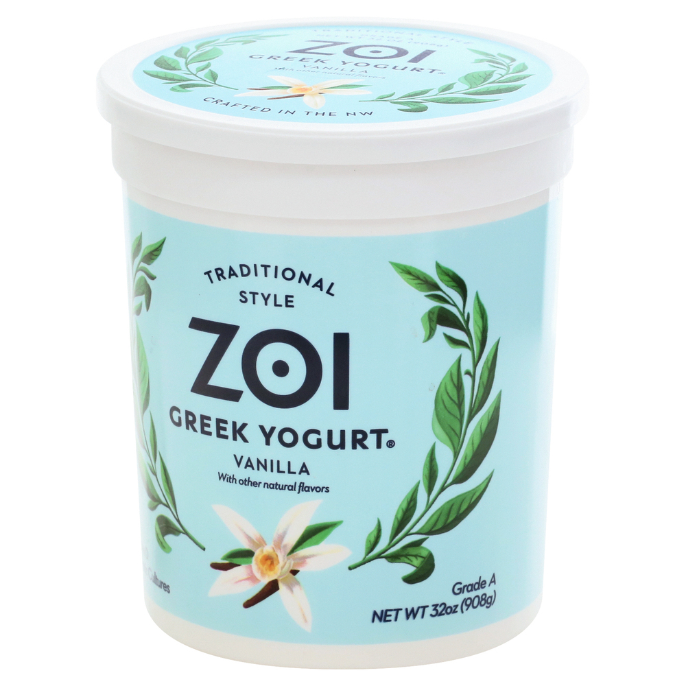 Zoi Yogurt, Greek, Vanilla, Traditional Style