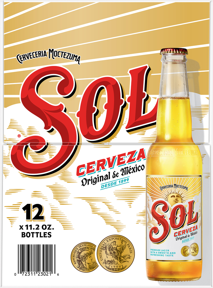 STORE SOL  Sol Cerveza Mexican Import Lager Beer, 12 cans / 12 fl oz - Pick