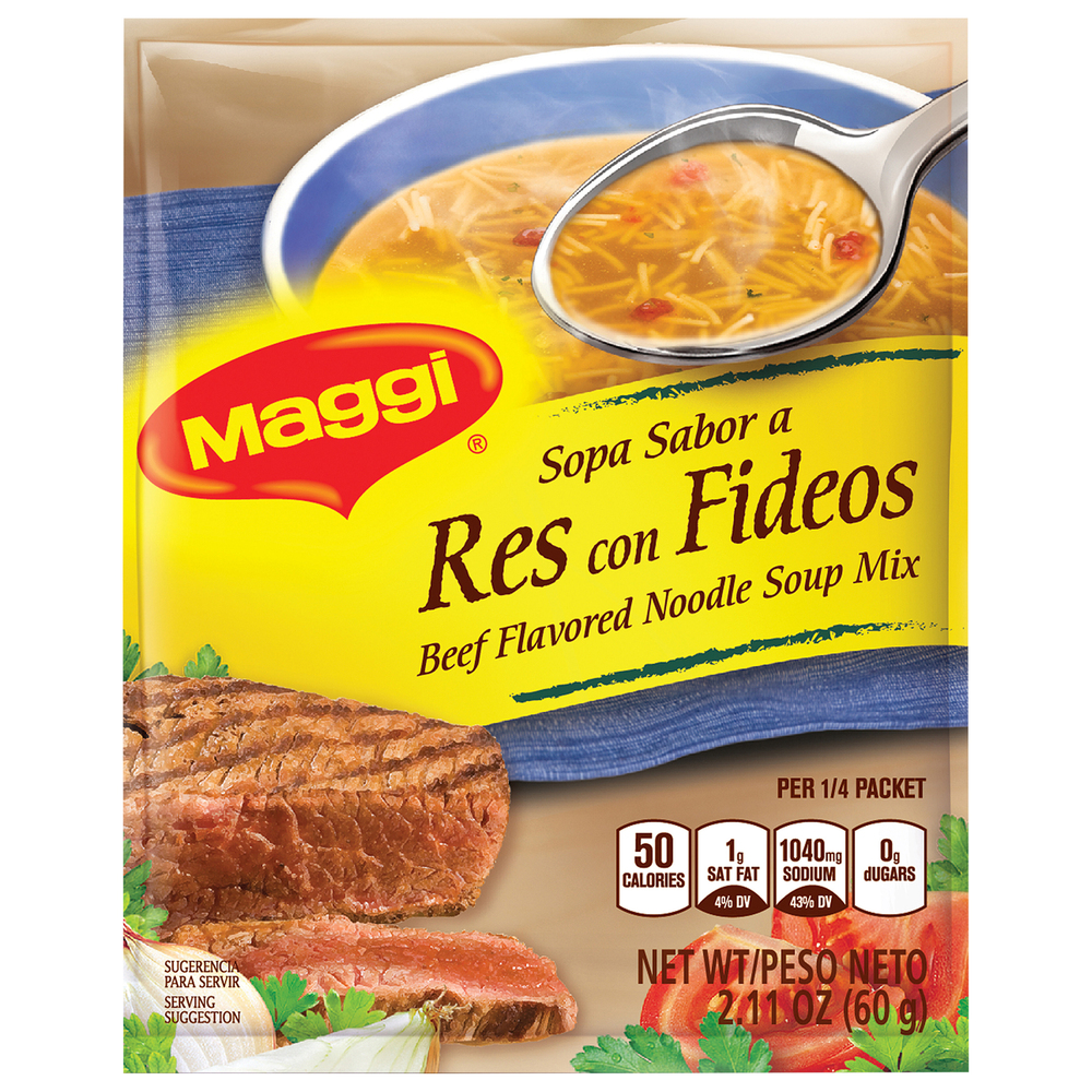 Maggi Noodle Soup Mix, Beef Flavored