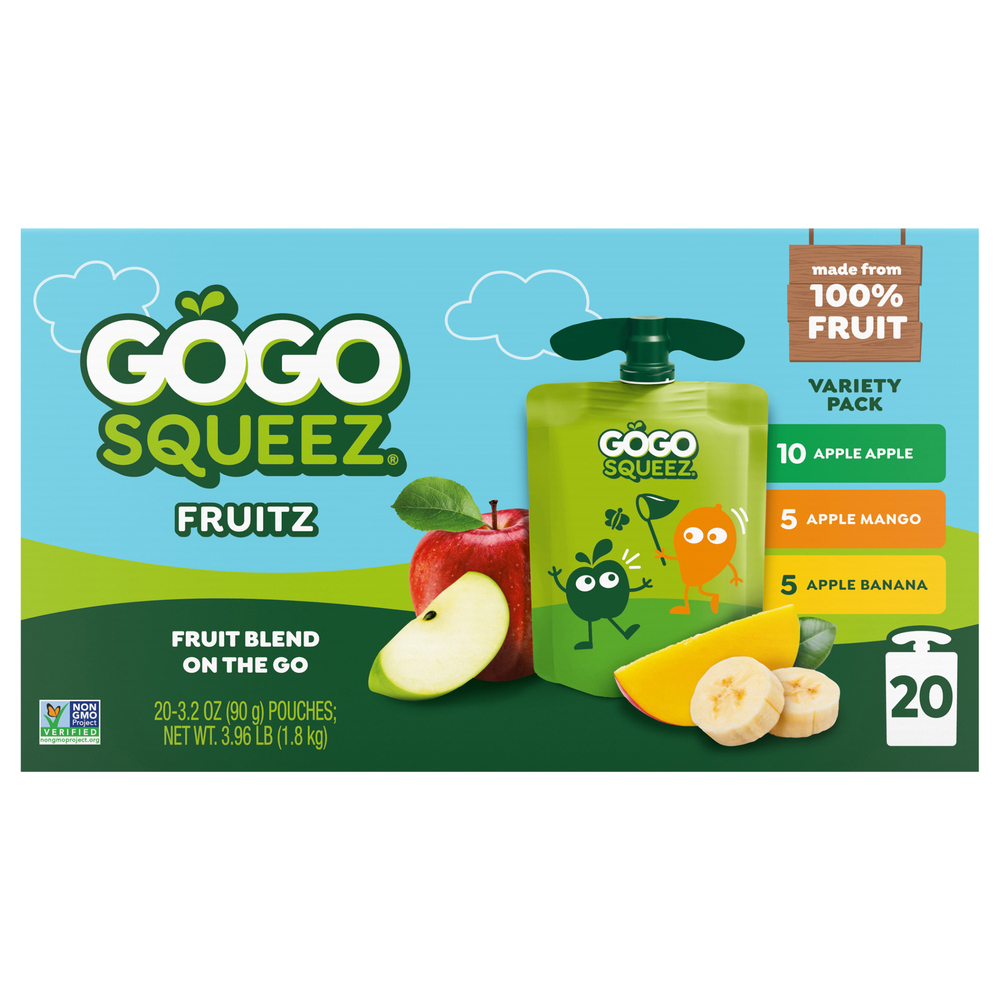 GoGo Squeez Assorted Fruit Blend on The Go Variety Pack