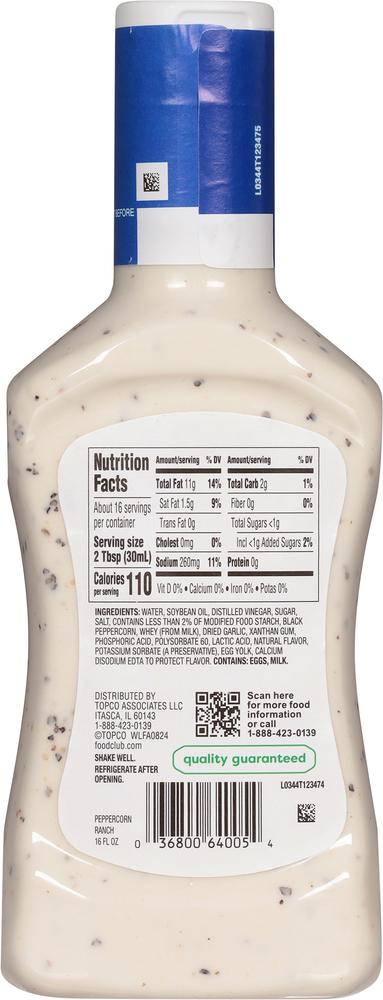 Food Club Peppercorn Ranch Dressing