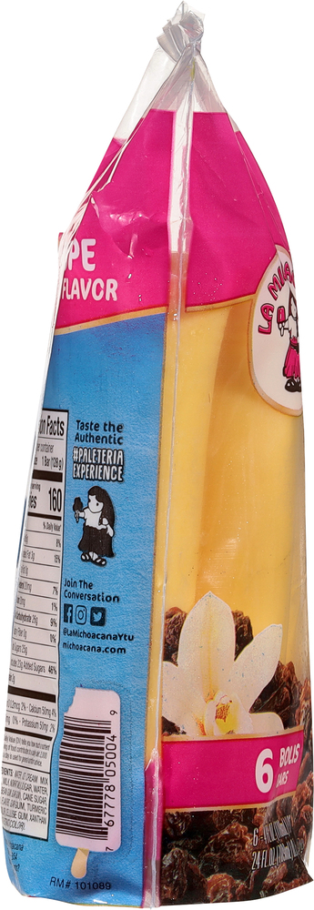 La Michoacana CoolStix Frozen Milk Bars, Rum Raisin Flavor
