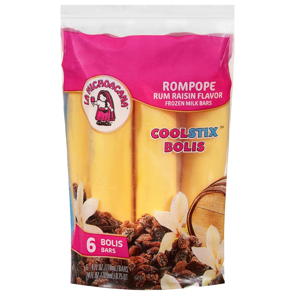 La Michoacana CoolStix Frozen Milk Bars, Rum Raisin Flavor