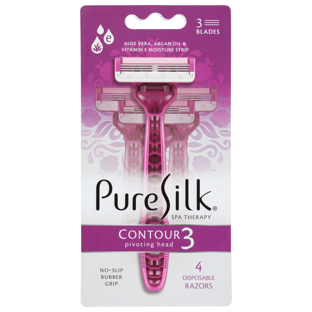 Pure Silk Razors, Pivoting Head 3, Disposable