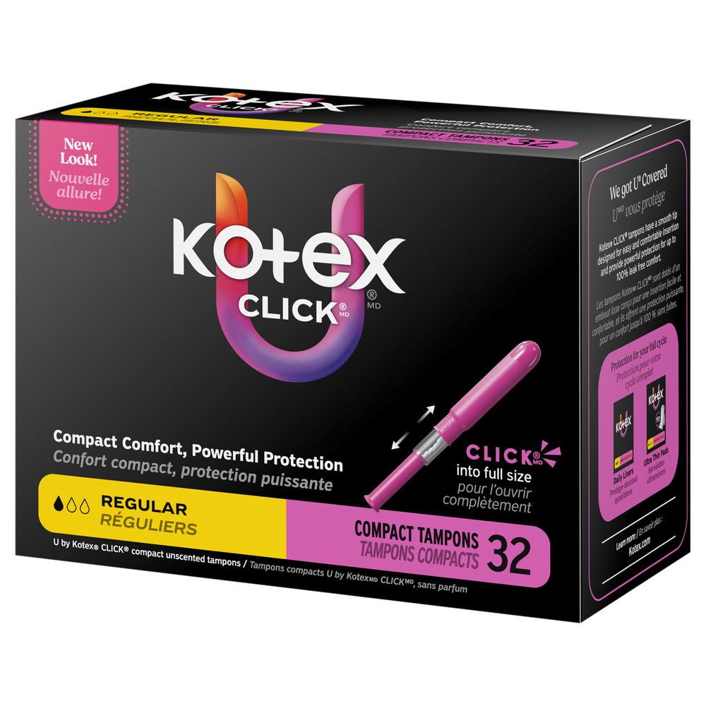 U by Kotex Click Compact Regular Unscented Tampons
