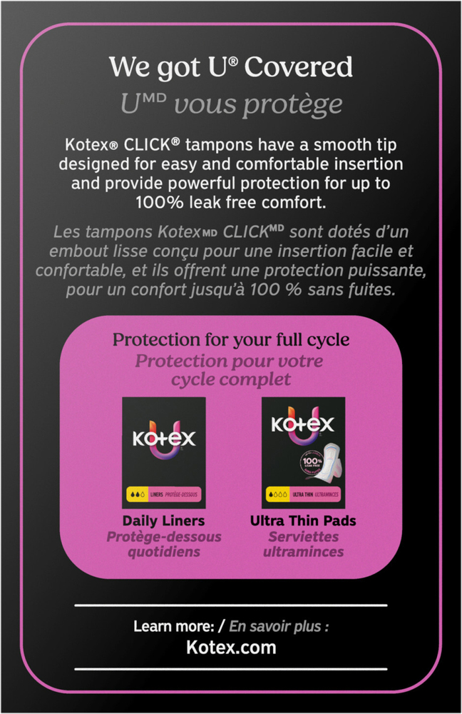 U by Kotex Click Compact Regular Unscented Tampons