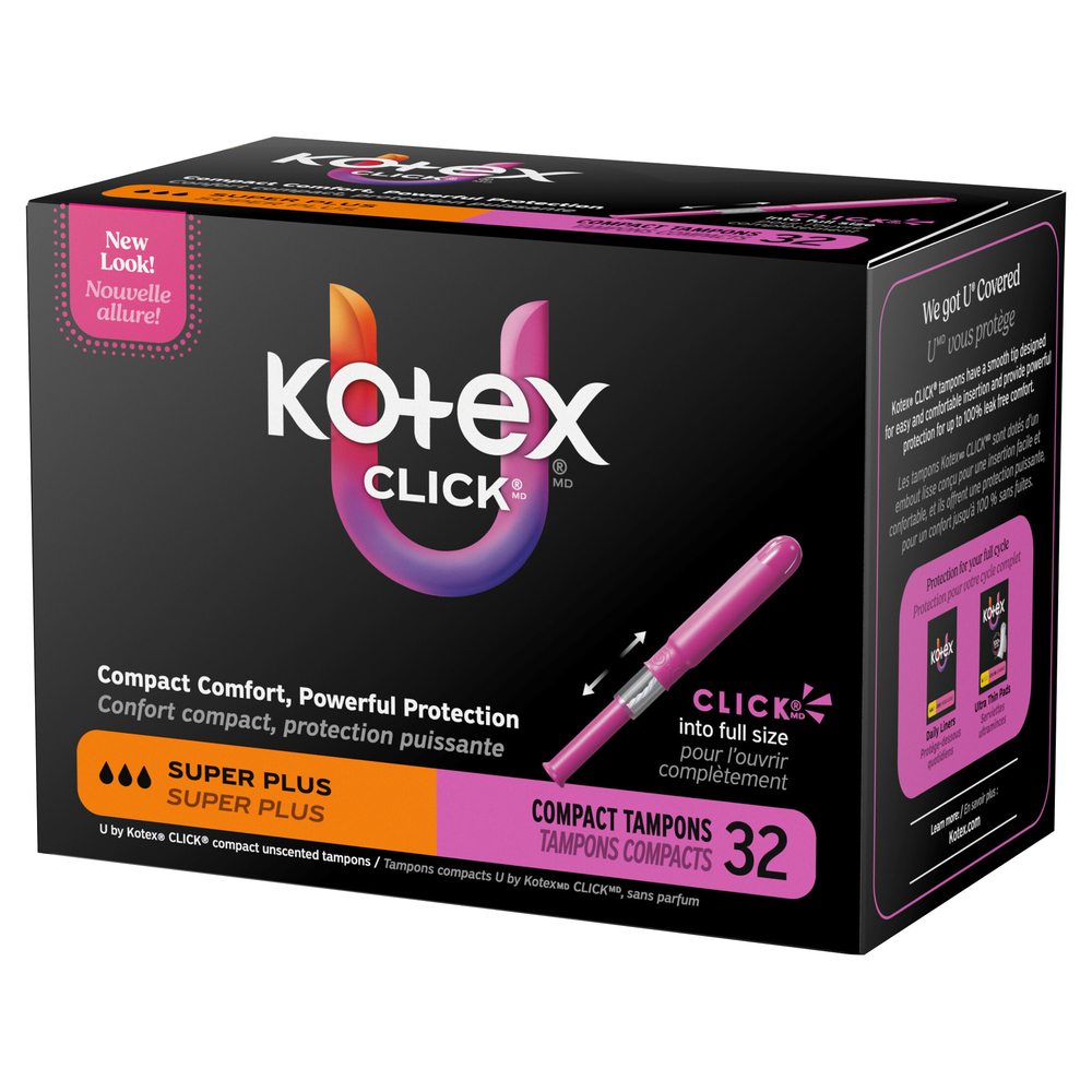 U by Kotex Click Compact Super Plus Unscented Tampons
