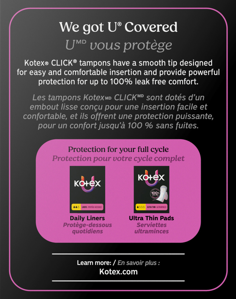 U by Kotex Click Compact Super Plus Unscented Tampons
