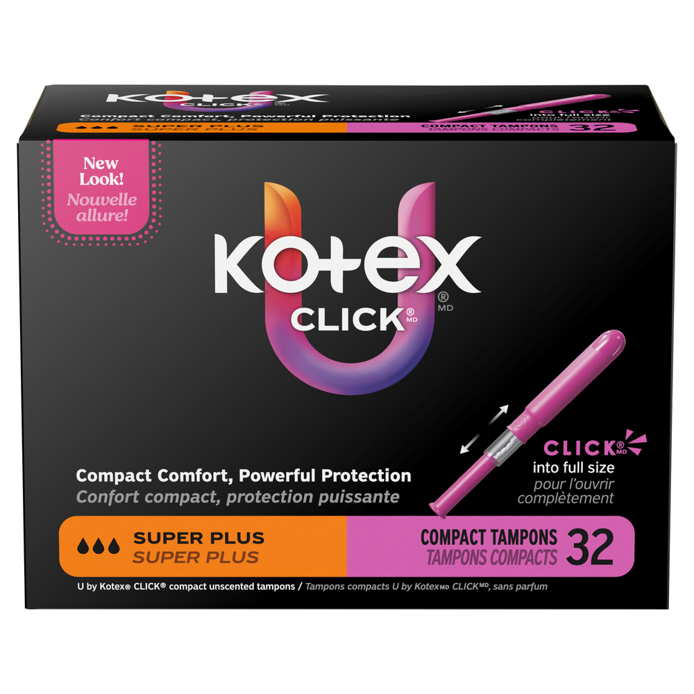 U by Kotex Click Compact Super Plus Unscented Tampons