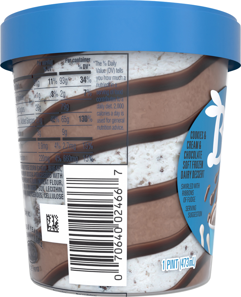Blue Bunny Frozen Dairy Dessert, Cookies & Cream, Twist