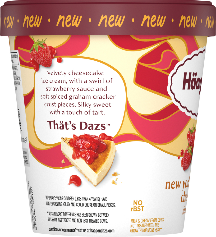 Haagen-Dazs Ice Cream, New York Strawberry Cheesecake, 14 fl Oz