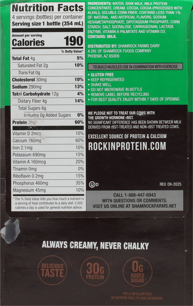 Shamrock Farms Rockin' Protein Chocolate Protein Shake
