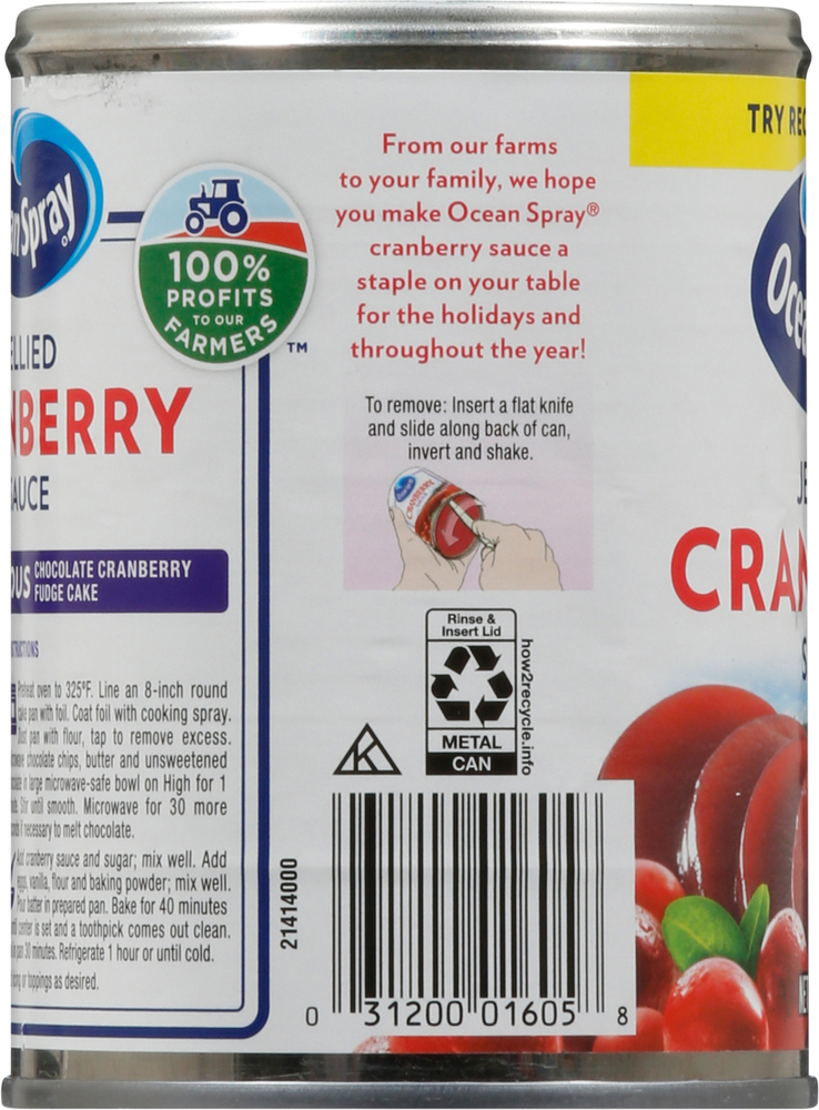 Ocean Spray Sauce, Cranberry, Jellied