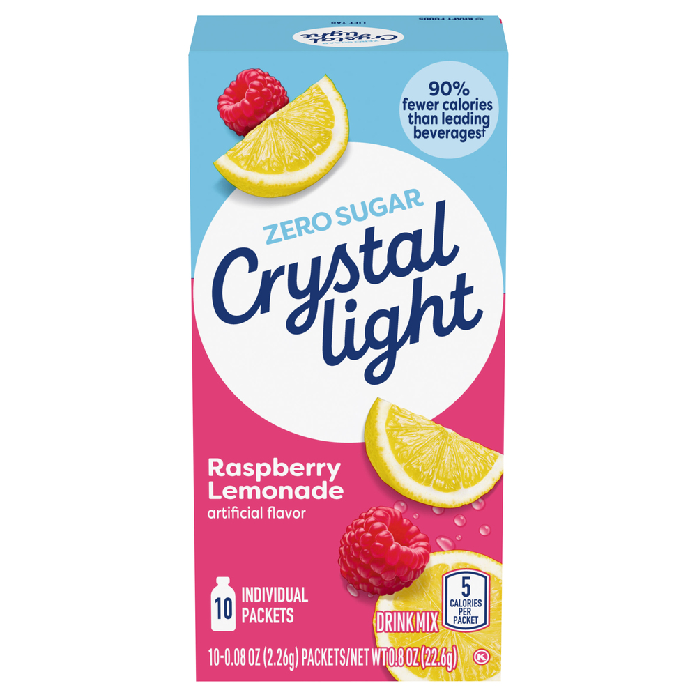 Crystal Light Zero Sugar Packets Raspberry Lemonade Drink Mix