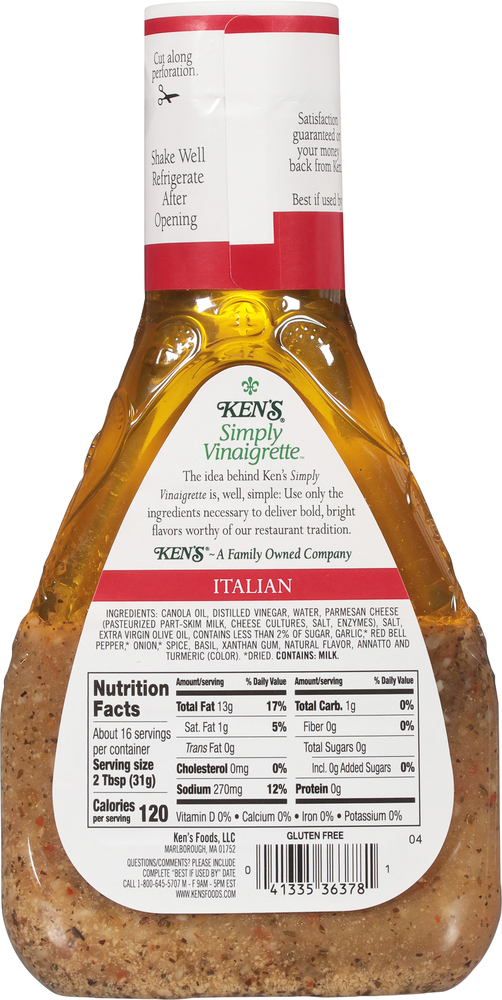 Nutrition Facts Ken's Dressing And Marinade Ken's Steak House Light  Chunky Blue Cheese Salad Dressing, 16 Fl