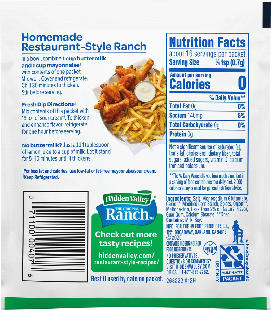 Hidden Valley The Original Ranch Restaurant-Style Dressing Recipe Mix