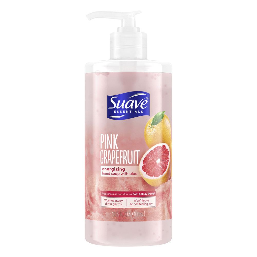 Suave Essentials Hand Soap, with Aloe, Pink Grapefruit, Energizing
