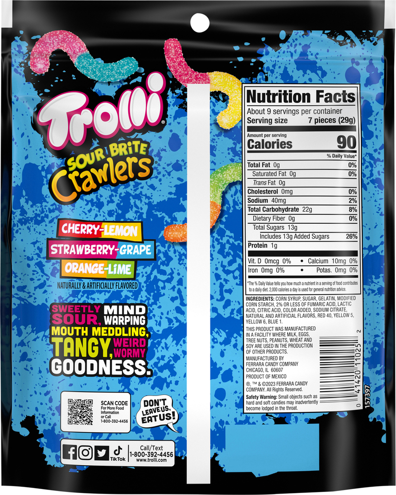 Trolli Sour Brite Crawlers Gummi Candy