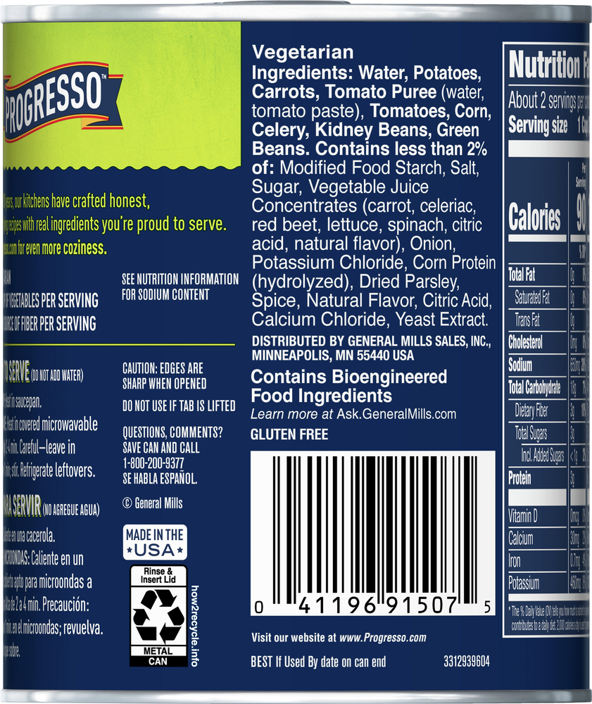 Progresso Vegetable Classics Soup, Garden Vegetable