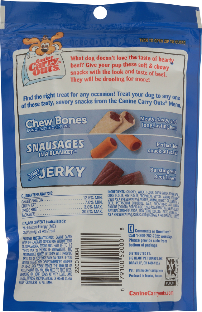 Canine Carry Outs Beef Flavor Dog Snacks