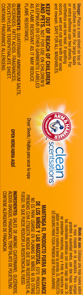 Arm & Hammer Clean Scentsations Dryer Sheets, Purifying Waters