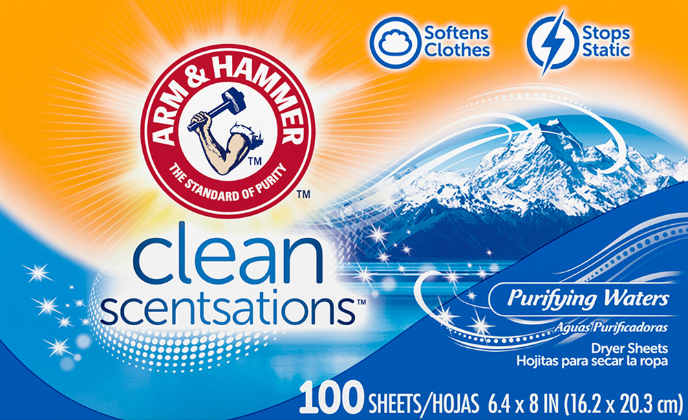 Arm & Hammer Clean Scentsations Dryer Sheets, Purifying Waters