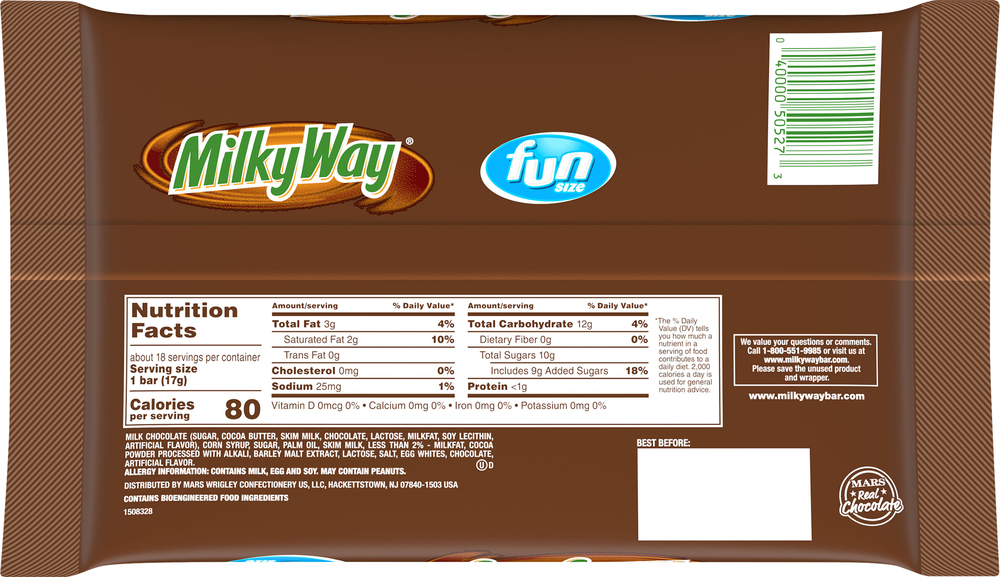Milkyページ Milky Way Bar, Fun Size