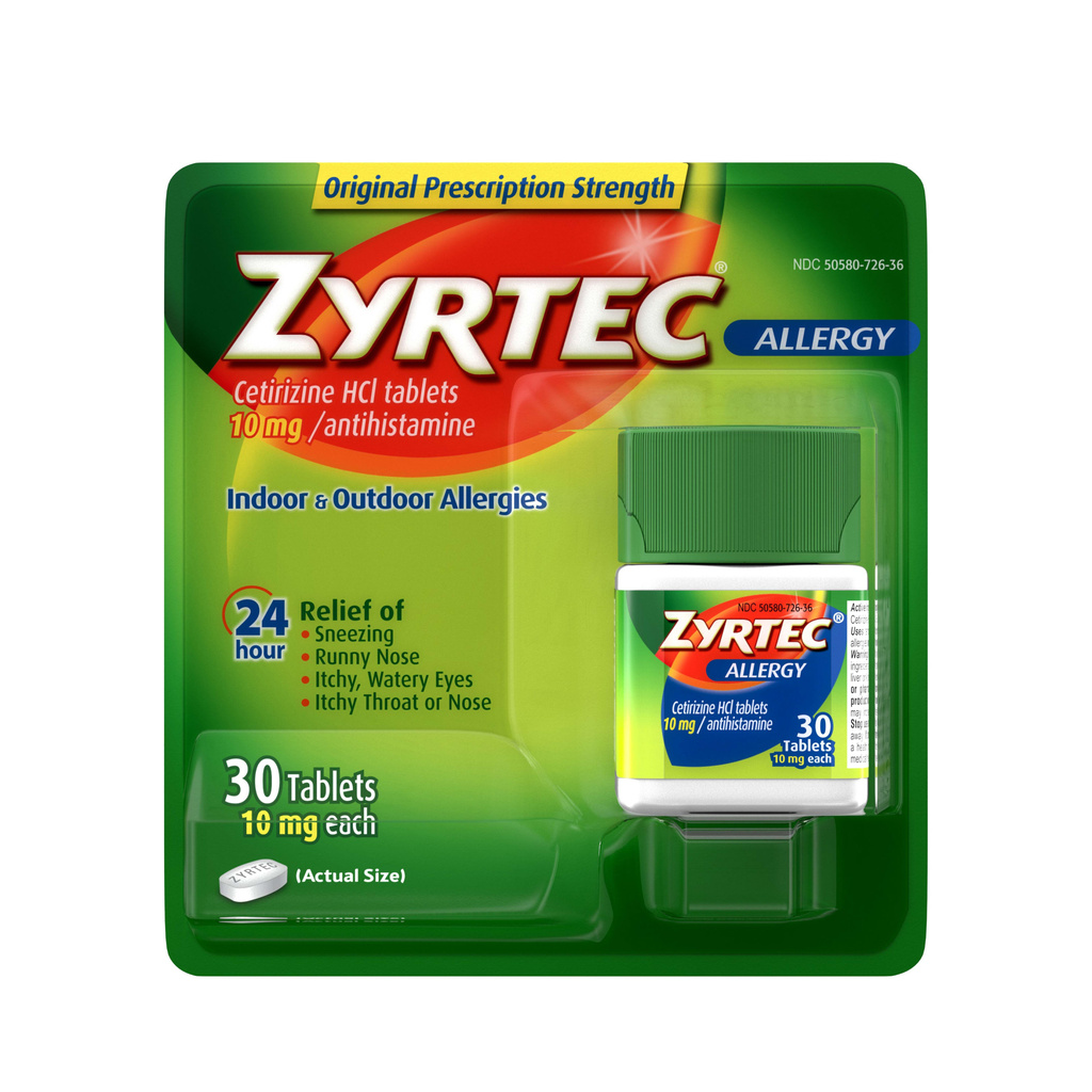 Zyrtec Allergy, Original Prescription Strength, 10 mg, Tablets