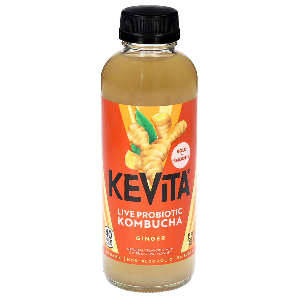 KeVita Bold + Smooth Live Probiotic Ginger Kombucha