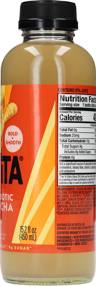 KeVita Bold + Smooth Live Probiotic Ginger Kombucha