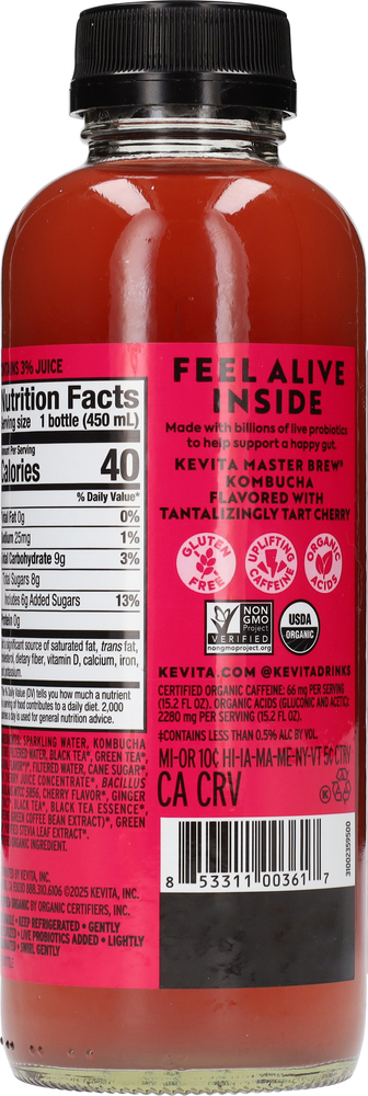 KeVita Bold + Smooth Live Probiotic Tart Cherry Kombucha