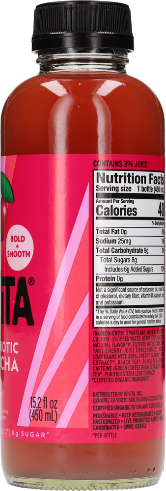 KeVita Bold + Smooth Live Probiotic Tart Cherry Kombucha